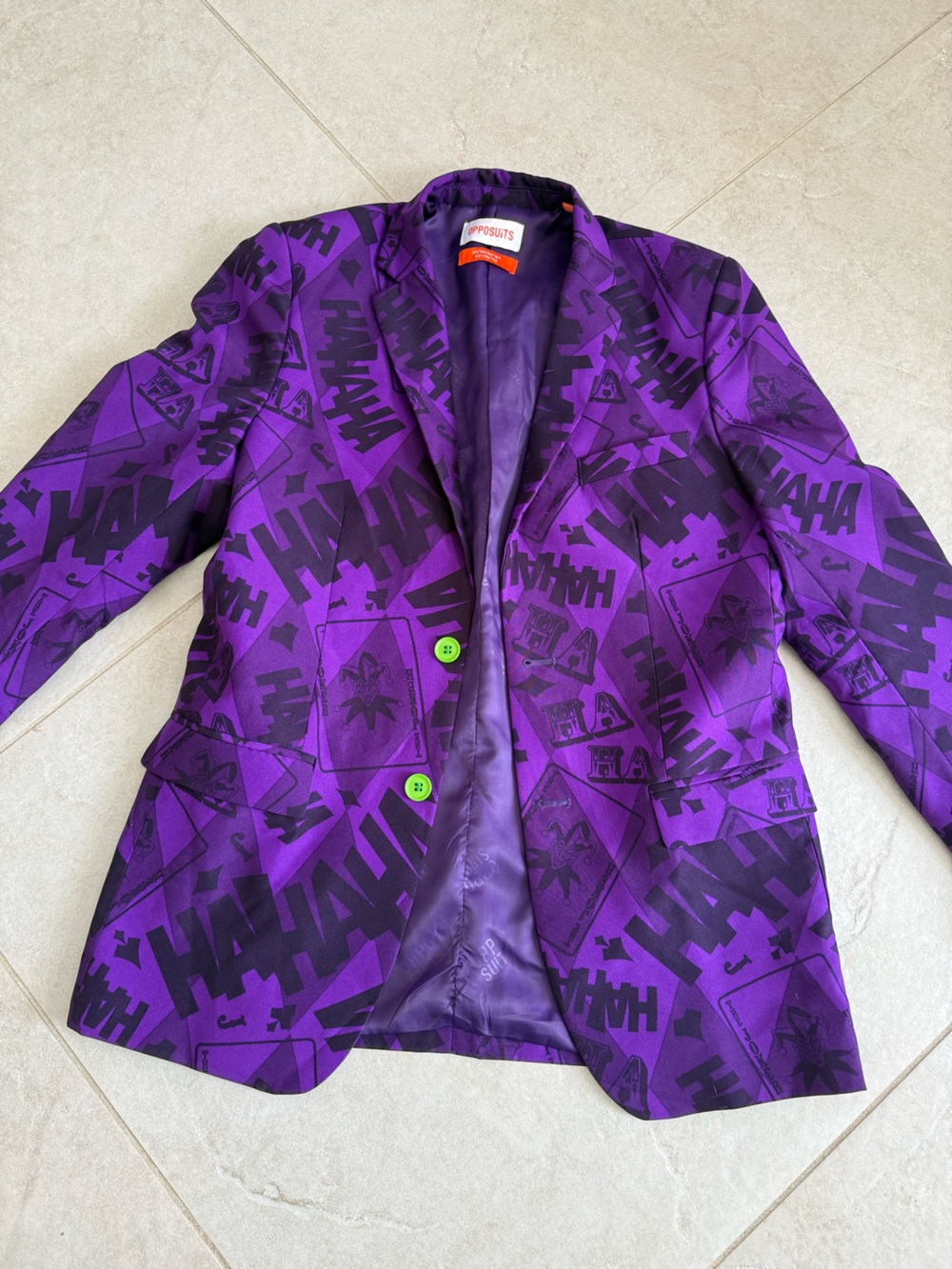 OppoSuits Purple & Black Joker Graphic Blazer And Pants